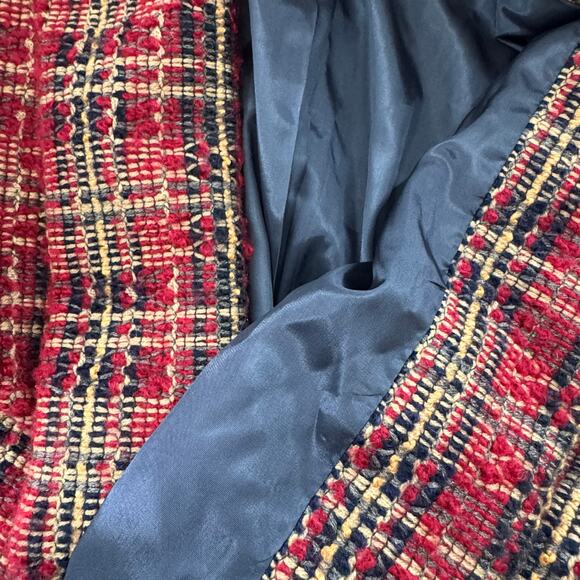 Vintage USA Appleseeds Red Plaid Overcoat Open Front Size 18 - Picture 4 of 7